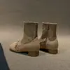 Botines de Gamuza con Tacón Grueso y Suela Gruesa, Punta Redonda, Forro de Felpa Cálida, Estilo Primavera/Otoño 2026, Hebilla, Cremallera Lateral, Mocasines Adelgazantes que Aumentan la Altura