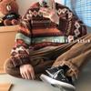 Otoño e invierno 2023 Moda nacional estilo étnico suéter moda hombre marca suéter retro japonés hombre suelto pareja camisa base