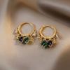 Clásico Cobre Micropavé Zircón Geométrico Metal Retro Femenino Cumpleaños Simple Borla Aretes Aretes de Hebilla para la Oreja