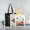 Bolsa de Lona Simples Armazenamento Comutador Feminina Ombro Mão Zíper Botão Bolsa de Lona Logo Criativo Publicidade Bolsa de Algodão