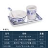 Kaibo Ya melamina hotel restaurante porcelana azul e branca conjunto de quatro peças louça de plástico comercial imitação de porcelana pratos xícara colher