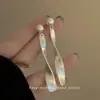 Cinta Dorada Dos Formas de Usar Gama Alta Retro Francés Metal Mate Ondulados Largos Pendientes Pendientes de Lujo Accesibles