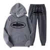 Sudadera con Capucha y Pantalón Casual con Estampado Clint419 Patrón Prisión del Diablo Europeo y Americano Conjunto de Dos Piezas para Hombre y Mujer