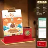 Índice para Archivador de Hojas Sueltas Soporte de Madera Portabolígrafos Calendario de Escritorio 2027 Logo Personalizado Adorno de Negocios Calendario Personalizado Publicidad Corporativa