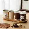 Vasos Desechables de Papel Kraft, Vasos Espesos para Té de Leche, Grado Alimenticio, Personalizables, con Tapas, para Llevar y Uso Comercial, Vasos de Café