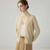 Diseño exquisito y único - cárdigan de encaje 100% cachemira pura para mujer con flecos, perfecto tanto para el trabajo como para el uso casual