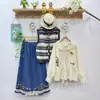 825359 Camisa de Inverno Estilo Floresta Doce com Renda Franzida e Forro de Fleece, Patchwork Jovem que Reduz a Idade, Top Retro com Gravata