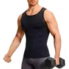 Ropa modeladora masculina transfronteriza, alta elasticidad, compresión de pecho, control de abdomen, corsé sin mangas, chaleco que moldea la figura, prenda ajustada de talla grande