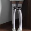 Meias Longas até o Joelho Estilo Gótico Punk Estampadas Y2K Menina Apimentada Doce Cool Emagrecedoras Elásticas Meias de Cano Alto Meias de Caveira