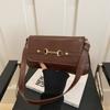 2025 Nova Bolsa de Axila Moda Simples Bolsa de Ombro Bolsa Baguete Feminina Versátil Popular na Internet Estampa de Leopardo Ocidental Bolsa Quadrada Pequena