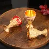 Vaso de Licores de Lujo Retro para Uso Doméstico, Copa de Chupito de Gama Alta con Patrón Floral Creativo, Cristalería de Aleación, Copa de Vino Blanco Estilo Europeo para el Hogar