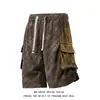 Pantalones Cortos de Trabajo Transfronterizos para Hombre, Ropa de Exterior de Verano, Shorts de Playa Frescos y Modernos, Estilo Streetwear Americano de Tallas Grandes, Pantalones Cortos de Seis Quintos