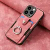 Adequado para Capa de Celular com Anel Elástico Retro para Apple 17 Pro Max iPhone 16E/15 com Porta-Cartão