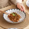 Plato Hondos Estilo Japonés para Sopa Plato para Verduras Hogareño 2022 Nuevo Plato de Cerámica Vajilla de Alto Valor Plato de Cena