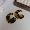 Pendientes Redondos de Acrílico Estilo Ins Aguja de Plata Pendientes Simples Elegantes de Gama Alta Moda de Nicho Pendientes Personalizados para Mujer