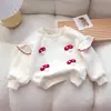 Sudadera de Manga Larga para Niñas de Primavera y Otoño, Trendy Coreano con Hongo 3D y Mangas Volantes, Bonito Top