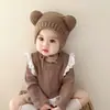 Gorros para Bebé Otoño e Invierno Estilo Nuevo Lindos y Súper Adorables Gorros de Punto para Bebés y Niños Pequeños Gorros de Lana Cálidos que Protegen los Oídos para Niños y Niñas
