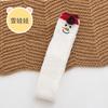 Calcetines de invierno engrosados de vellón de coral para mujer, calcetines navideños lindos de dibujos animados, calcetines para el hogar, calcetines largos hasta la rodilla para mujer, ins