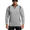 Sudadera con capucha de punto gruesa informal para hombre, diseño de bloques de color y retazos, manga larga, tejida, de moda, para cruzar Europa