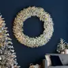 2025 Nueva Guirnalda de Navidad de Pe Puro Flocado con Luces Ratán 30/40/50/60cm Decoración de Vestíbulo de Hotel
