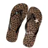 Chinelos Únicos Estilo Deserto com Estampa de Leopardo, Sandálias de Dedo Estrela do Mar Vintage Selvagem para Férias na Praia, Chinelos Femininos