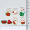Desenho Animado Fruta Brilhante Animal Gato Coelho Porco Cachorrinho Grampo Elástico Pegador DIY Cola de Creme Acessórios de Resina