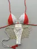 2026 Venta Caliente Transfronteriza Europeo y Americano Bloque de Color Lunares Tirante Halter Sexy Estilo Nuevo Traje de Baño Bikini de Dos Piezas para Mujer
