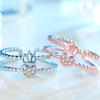 Anillo de Corona Abierta Ajustable Transfronterizo AliExpress ebay Japonés y Coreano Novia Boda Oro Rosa Anillo de Boda