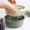 Lavabo de verduras de doble capa, cesta de drenaje de plástico multifuncional, apto para lavar arroz, cocina doméstica, plato de verduras y frutas, cesta para verduras
