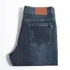 Jeans Reto Espesso Novo para Outono e Inverno Masculino, Amigo da Pele, Resistente ao Desgaste, Confortável, Microelástico, Calças Quentes para Homens de Meia-Idade e Jovens