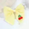 Grampo de Cabelo Laço de Tecido Cereja Doce Estilo Ins Super Fada Temperamento de Menina Grampo Lateral Grampo Bico de Pato Acessório de Cabelo Fofo