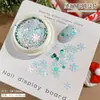 Caixa com Conjunto de Decorações para Unhas com Lantejoulas de Flocos de Neve de Inverno, Estrela de Cinco Pontas, Estrela de Quatro Pontas, Exquisite Decorações Coloridas Mistas para Unhas Atacado