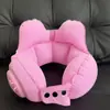 Nueva Almohada Inflable Portátil en Forma de U para Viaje, para Uso en Avión, Tren de Alta Velocidad y Automóvil, Almohada de Soporte para el Cuello