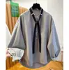 Elegante Camisa de Moño para Mujer 2026 Nueva Holgada Casual Elegante Súper Atractiva Camisa Base Superior para Primavera