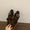 Zapatos de Mujer con Aumento Interior de Pedrería y Forro de Felpa 2025 Invierno Nuevos Zapatos de Mary Jane Franceses con Piel Zapatos de Algodón Grises