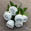 Rosa artificial de concubina imperial de 7 cabezas con mango de viga, flor artificial vintage para salón de bodas, con flores, flores de plomo para camino, accesorios de decoración para el hogar