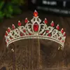 Corona de Novia Estilo Europeo Tiara Barroca Aleación Pedrería Accesorios para Vestido de Novia Set de Coronas de Novia Decoración Transfronteriza