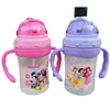Taza de Agua Absorbente Princess Minnie para Niños, Vaso con Popote, Taza de PP Antifugas con Asa para Bebés Niñas, Bebé Pequeño, Guardería, Vaso de Agua