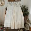 Vestido camisola elegante hecho a medida, nuevo para Primavera/Verano 2026, de encaje, longitud media, algodón, suelto, con forro, estilo Mori Girl japonés
