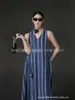 Nuevo Vestido de Lino de Estilo Coreano de Rayas Verticales Sueltas para Primavera y Verano 2025, Chaleco sin Mangas Elegante para Mujer, Vestido Largo de Corte A