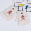 Venta de Liquidación de Invierno Guantes con Tapa para Estudiantes de Primaria, Niños y Niñas, Edades 4-8, de Medio Dedo, Dibujos Animados Lindos, Venta al por Mayor para Niñas