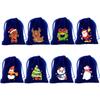 Bolsa de terciopelo azul zafiro al por mayor de fábrica para Navidad, bolsa de embalaje para dulces de manzana navideña, bolsa de regalo, bolsillo de lote transfronterizo