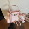 Bolso Kelly a Cuadros Súper Popular Estilo Coreano 2026 Moda Tendencia Dulce Bolso de Hombro Fresco Bolso de Mano Diario para Viajes