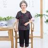 Camiseta de verano de manga corta para la abuela, para mujer de 60-70 años, traje de seda de algodón para la madre, ropa de verano para señora mayor
