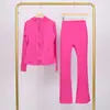 Conjunto Lulu Df de Jaqueta com Capuz Estampada e Calça Flare, Gola Alta Justa, Zíper Dourado Elástico, Roupa para Fitness Yoga