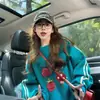 Sudadera Delgada Divertida Estilo Perezoso con Graffiti para Mujer, Top de Rayas de Alto Nivel de Moda con Empalme para Cubrir la Barriga