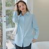 Camisa Blanca Camisa de Mujer Algodón Longitud Media Estilo Chanel 2025 Primavera y Otoño Suelta para Mujer Estilo Boyfriend Casual Elegante Top
