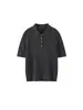 Camiseta de punto para mujer 2026 Primavera/Verano, estilo nuevo, cuello polo, manga corta, 100% lana pura, hilado fino de merino, patrón trenzado