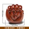 Pieza de mano de pera Huanghua tallada en madera de nogal con calabaza, 12 textos del zodíaco chino, tallado en caoba, pequeño colgante, adornos sólidos