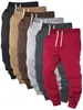 2025 Novo Calça Esportiva Masculina Europeia Transfronteiriça Estampa Digital 3D Cor Sólida Pacote Múltiplo Solta Casual Comércio Exterior